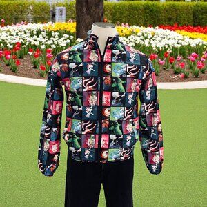 Disney Nightmare Before Christmas Puffer Jacket XS Halloween‎ Streetwear Y2K